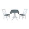 International Concepts Square 42 in Dual Drop Leaf Table, 2 X-back Chairs, White/Heather Gray, 42 W, 42 L, 29.5 in H, Wood K05-42DP-C613P - alternate 8
